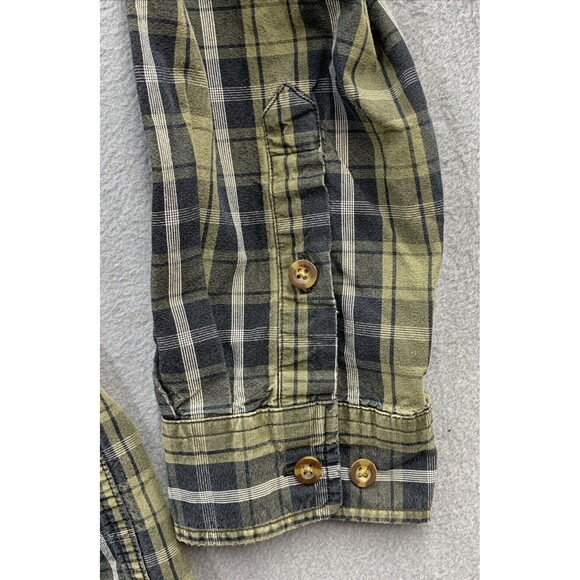 Carhartt  Button Down Shirt Men's Size Large Plaid Green Relaxed Fit Long Sleeve - Picture 12 of 16